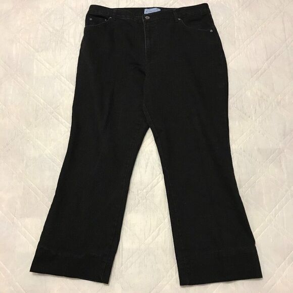 Kim Rogers wide leg black jeans size 16 short - Picture 1 of 4